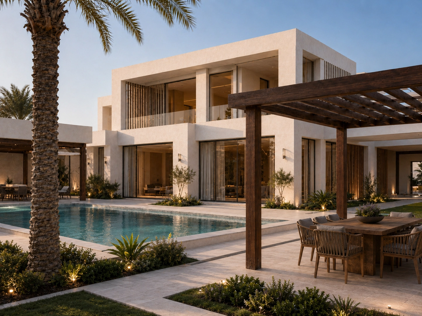 Villa landscaping and external works in progress by X4 Design and Build