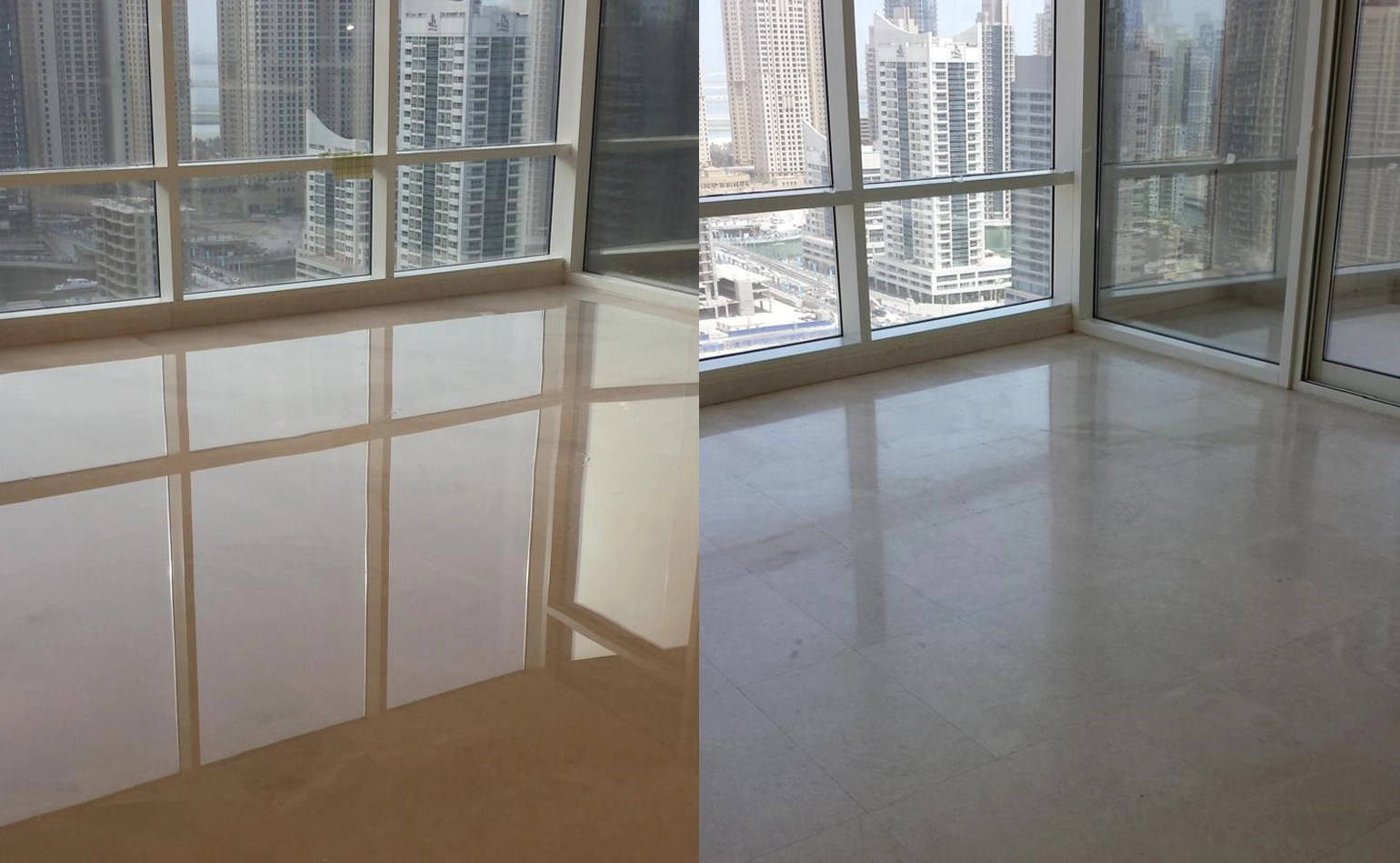 Completed marble finishing and polished stone surface by X4 Design and Build